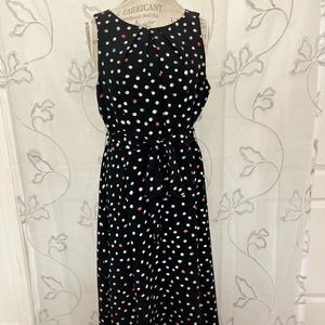 Elle black polka dotted dress